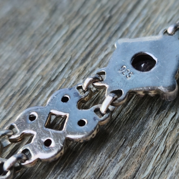 Nicky Butler 925 Sterling Silver Designer Amethyst Peridot Garnet Bracelet NB 💜 - Picture 14 of 16